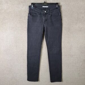 Levis 712 Jeans Womens 28 Black‎ Slim Straight Mid Rise Denim Stretch Black Tab